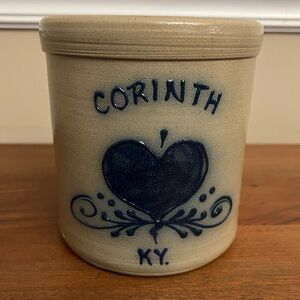 Corinth KY Heart Design Maple City Pottery Stoneware Crock